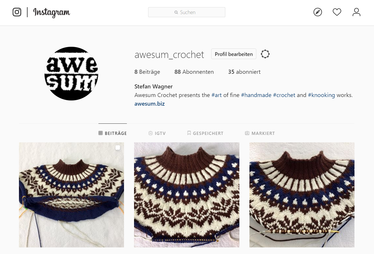 awesum crochet instagram profile screenshot